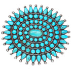 c1940 Huge Vintage Zuni petit point turquoise cluster pin/brooch sterling silver