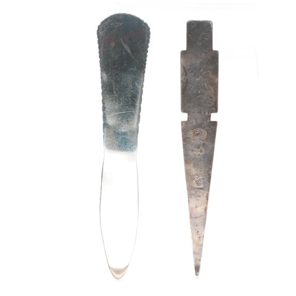 3 Vintage Navajo sterling silver letter openers thunderbird, Kachina, turquoise