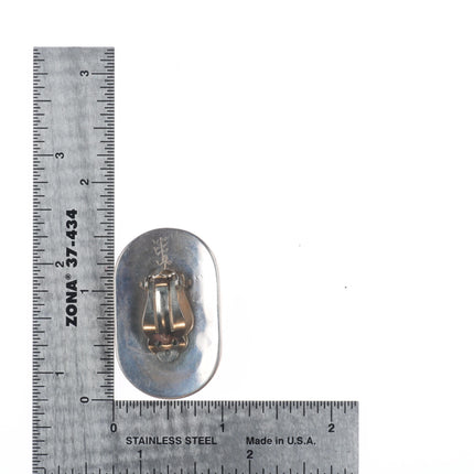 Jobeth Mayes Zuni sterling silver mediterranean coral snake eye/inlay earrings