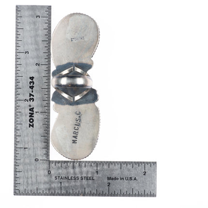 sz6.5 Marcus Chavez Navajo figural Bumblebee sterling silver turquoise ring