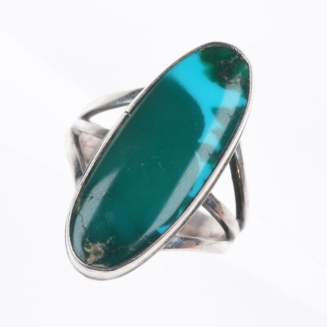 sz6.5 Vintage Native American Gem Silica/Turquoise sterling silver ring