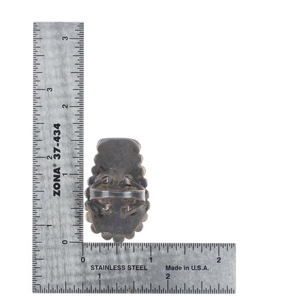 sz6.5 c1940's Vintage Native American Navajo sterling silver petrified wood ring