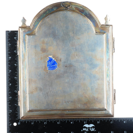 Vintage Valles Sterling silver Enamel folding Nativity Jesus & Mary scene