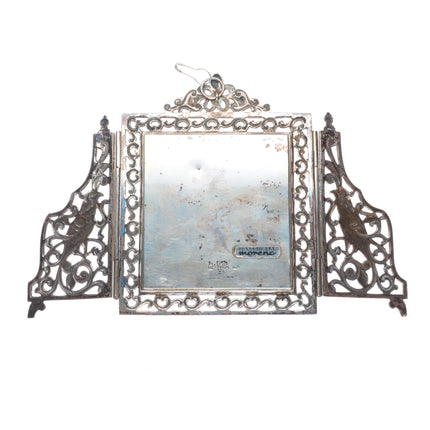 Vintage Valles Sterling silver Enamel Nativity Baby Jesus & Mary scene/frame