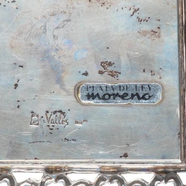 Vintage Valles Sterling silver Enamel Nativity Baby Jesus & Mary scene/frame