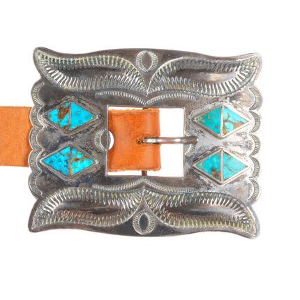 Big Roger Skeet Jr Vintage Navajo Blue Gem turquoise sterling silver concho belt