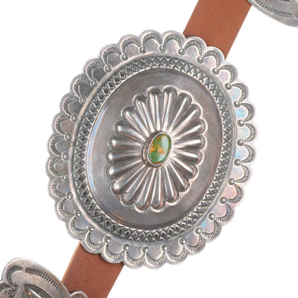 Roger Skeet Jr Navajo King's Manassa turquoise sterling silver concho belt