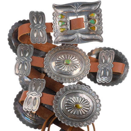 Roger Skeet Jr Navajo King's Manassa turquoise sterling silver concho belt