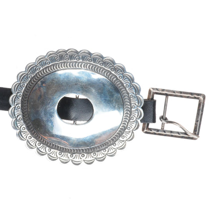 Big Vintage Navajo First Phase style sterling silver nicely stamped concho belt