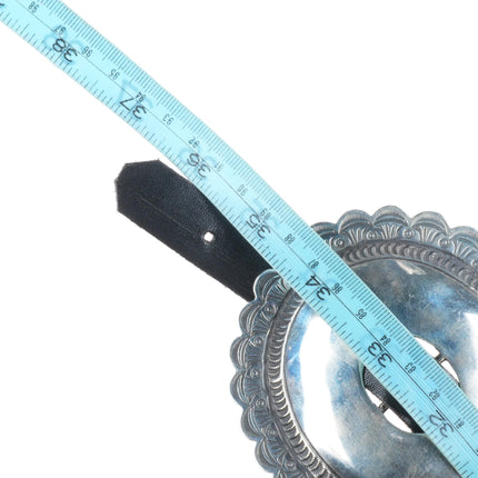 Big Vintage Navajo First Phase style sterling silver nicely stamped concho belt