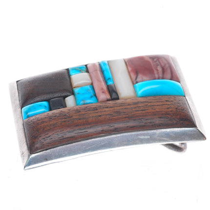 Vintage Native American/Southwest sterling silver Ironwood/turquoise belt buckle
