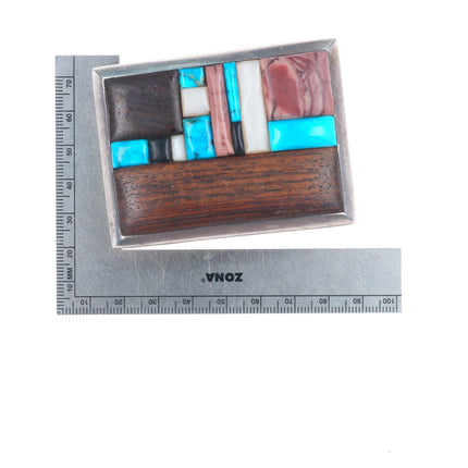 Vintage Native American/Southwest sterling silver Ironwood/turquoise belt buckle