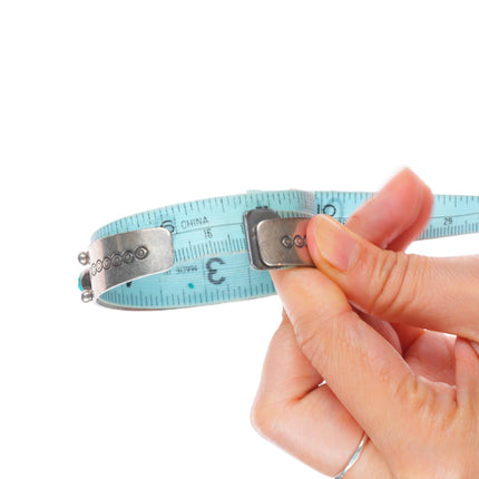 6.6" Vintage Navajo sterling silver turquoise nugget row cuff bracelet