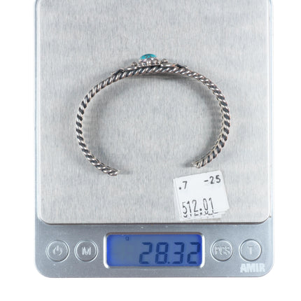 6.4"D Cadman Navajo sterling silver high grade spiderweb turquoise cuff bracelet