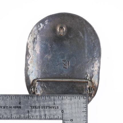 Vintage Becenti Navajo sterling silver storyteller belt buckle