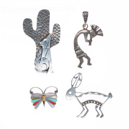 Vintage southwestern/zuni/Native American Sterling silver pin/pendant lot