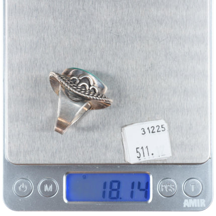 sz11 Vintage Navajo sterling silver Royston turquoise men's ring