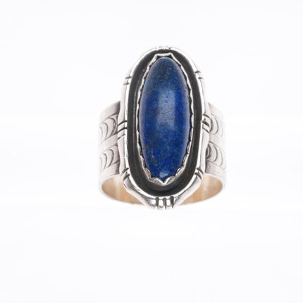 sz9 Michael Rogers Paiute sterling silver lapis men's ring