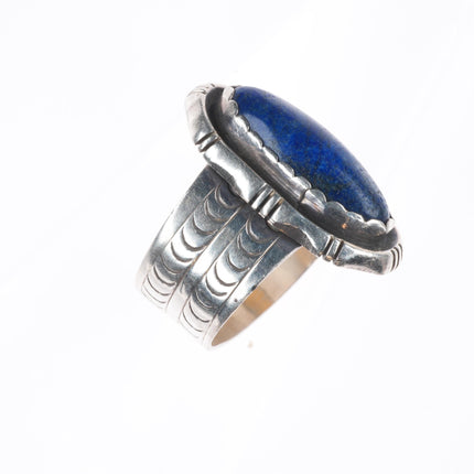 sz9 Michael Rogers Paiute sterling silver lapis men's ring