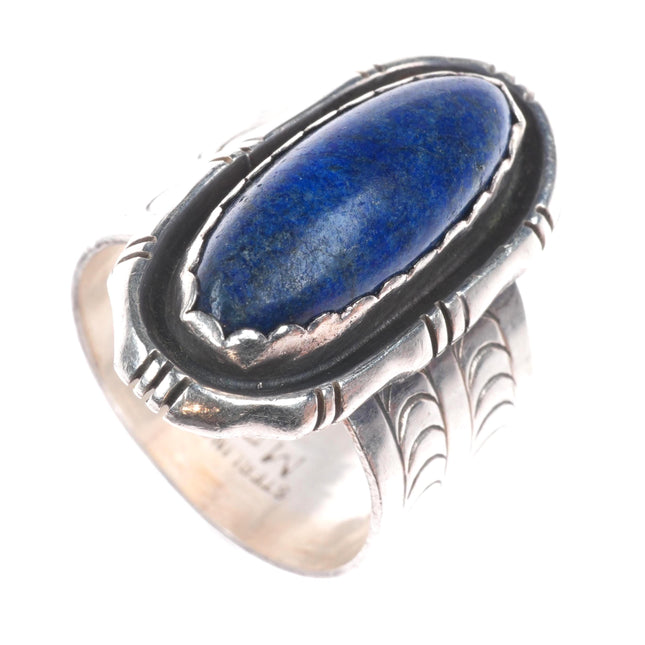 sz9 Michael Rogers Paiute sterling silver lapis men's ring