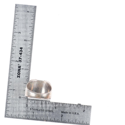 sz10.5 vintage Navajo sterling silver green waterweb turquoise men's ring