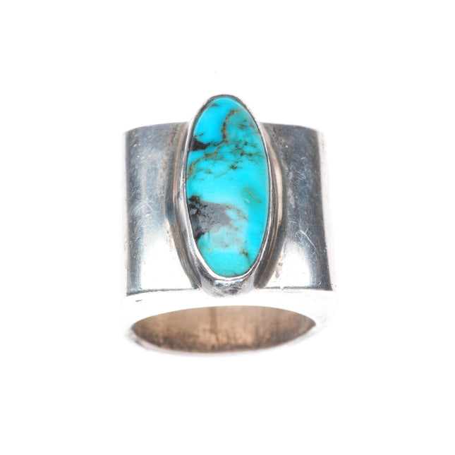 sz8.5 Chris Charley Navajo sterling silver turquoise modernist ring