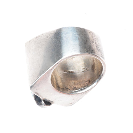 sz8.5 Chris Charley Navajo sterling silver turquoise modernist ring
