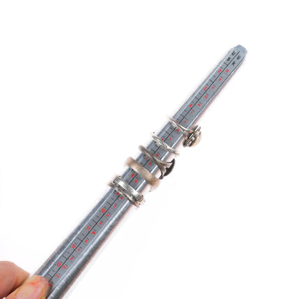 sz4-8 vintage Navajo/Zuni/southwestern style sterling silver turquoise rings lot