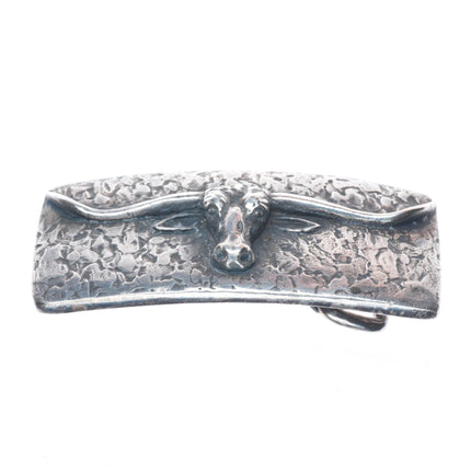 Retired James Avery Sterling silver Texas Longhorn belt buckle