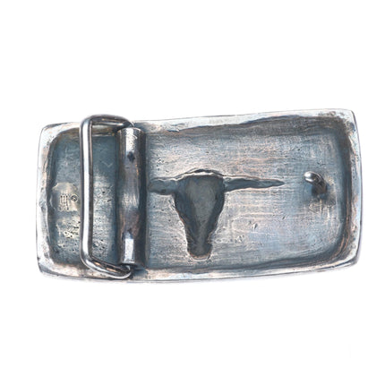 Retired James Avery Sterling silver Texas Longhorn belt buckle