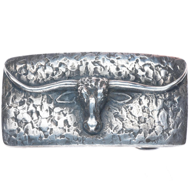 Retired James Avery Sterling silver Texas Longhorn belt buckle