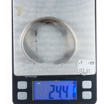 7.5" Tom WMS Tlingit Northwest coast sterling silver carved cuff bracelet