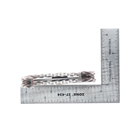 6.7" Vintage KM Native American sterling silver Arizona Fire Agate cuff bracelet