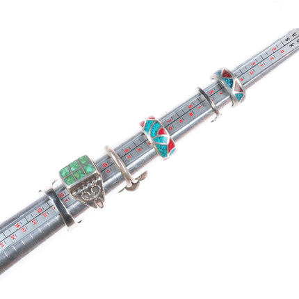 sz3-12 vintage Navajo/Zuni/southwestern style sterling silver turquoise ring lot