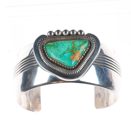 6.5" William Vandever Navajo sterling silver Royston turquoise cuff bracelet