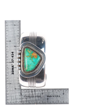 6.5" William Vandever Navajo sterling silver Royston turquoise cuff bracelet