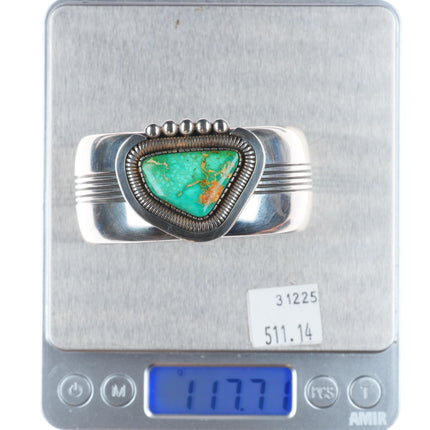 6.5" William Vandever Navajo sterling silver Royston turquoise cuff bracelet