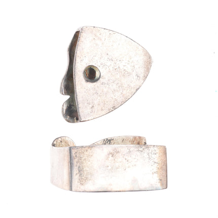 Large James Martin southwestern modernist sterling silver ranger belt buckle set