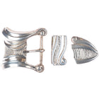 Large James Martin southwestern modernist sterling silver ranger belt buckle set