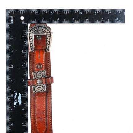 K Yazzie Navajo sterling silver 3/4" vintage ranger belt buckle set