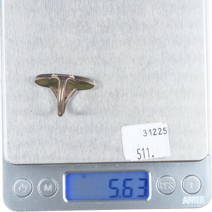 sz6 Vintage Zuni sterling silver flush inlay turquoise ring