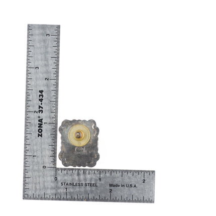 Vintage Navajo sterling silver spiny oyster earrings Golden Eagle Trading Co