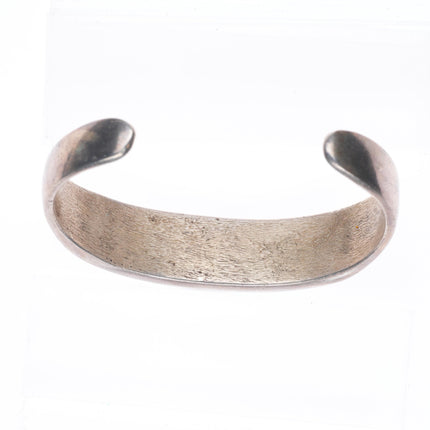 6.7" Vintage Navajo sterling silver turquoise channel inlay cuff bracelet