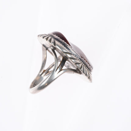sz7 Vintage Navajo sterling silver Arizona Fire Agate ring