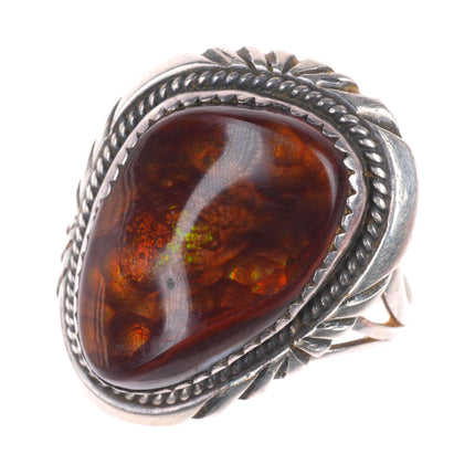 sz7 Vintage Navajo sterling silver Arizona Fire Agate ring