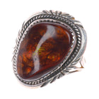 sz7 Vintage Navajo sterling silver Arizona Fire Agate ring
