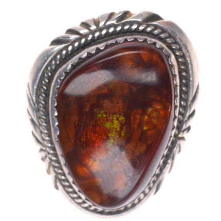 sz7 Vintage Navajo sterling silver Arizona Fire Agate ring