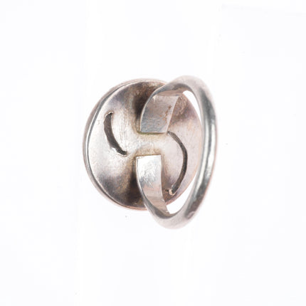 sz9 Vintage Zuni sterling silver hummingbird turquoise ring