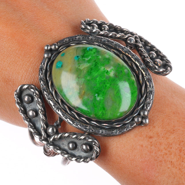 6.5" c1950's Arizona Gem Silica sterling silver Navajo cuff bracelet