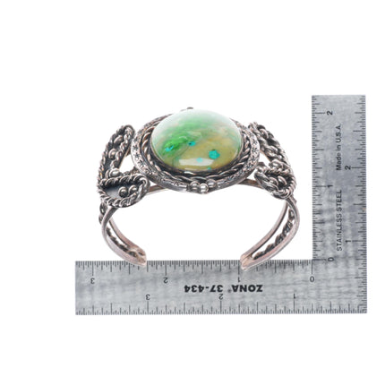 6.5" c1950's Arizona Gem Silica sterling silver Navajo cuff bracelet